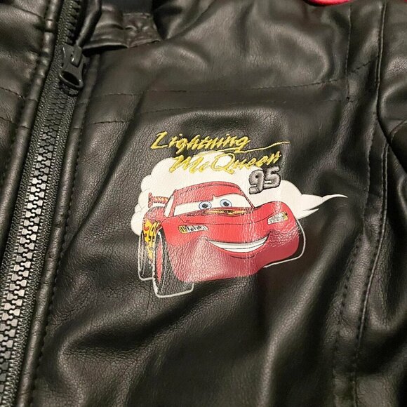 Disney Lightning McQueen Faux Leather Kids Boys Jacket Size Medium - Picture 3 of 16